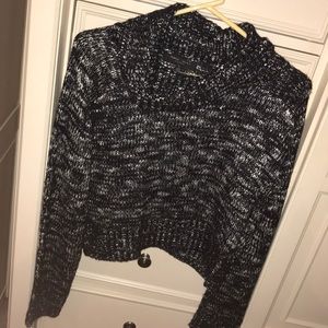 Black and white crop sweater